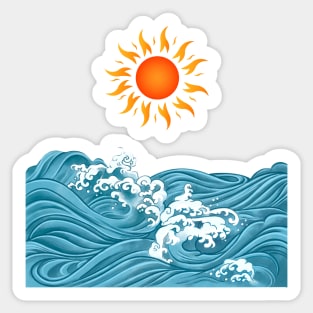 Sun and Waves Sticker